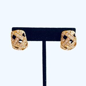 Swarovski Earrings Signed Marked Vintage Earrings Gold Plated